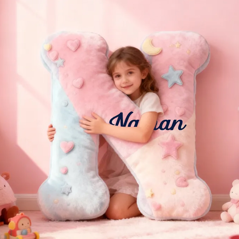 Personalized Pink Macaron Alphabet Throw Pillow Graphic 3D Print Cute Dessert Letter Pillow with Name for Kids Girl Boy Baker Christmas Gifts Loving Room Decor