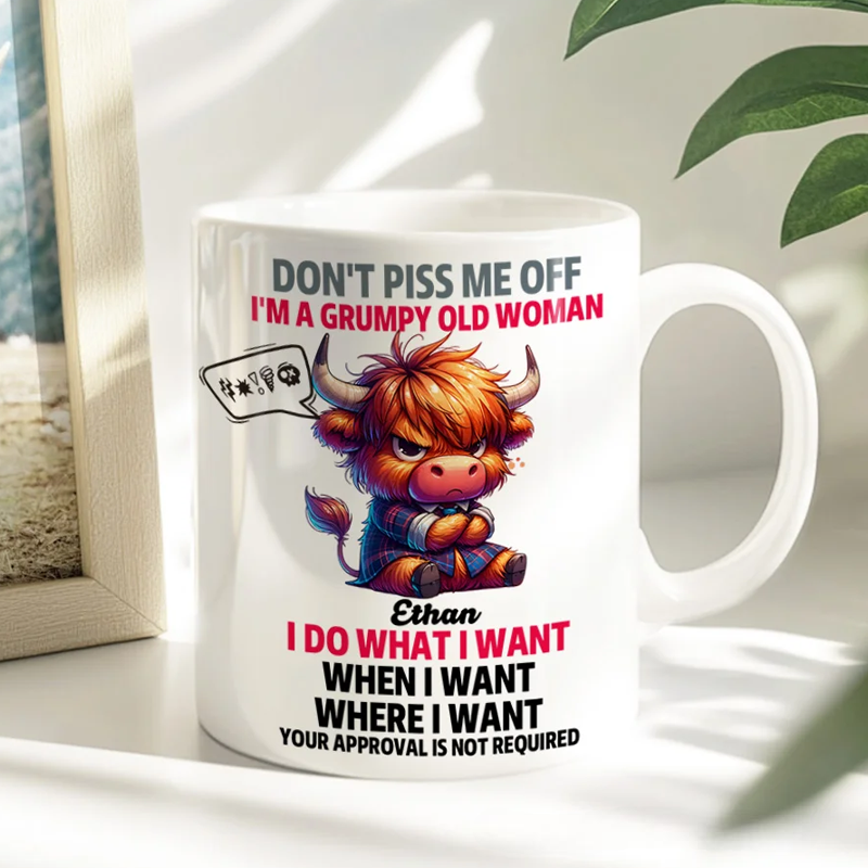 Personalised Don't Piss Me Off Coffee Cartoon Animals Mug with Name Birthday Gifts