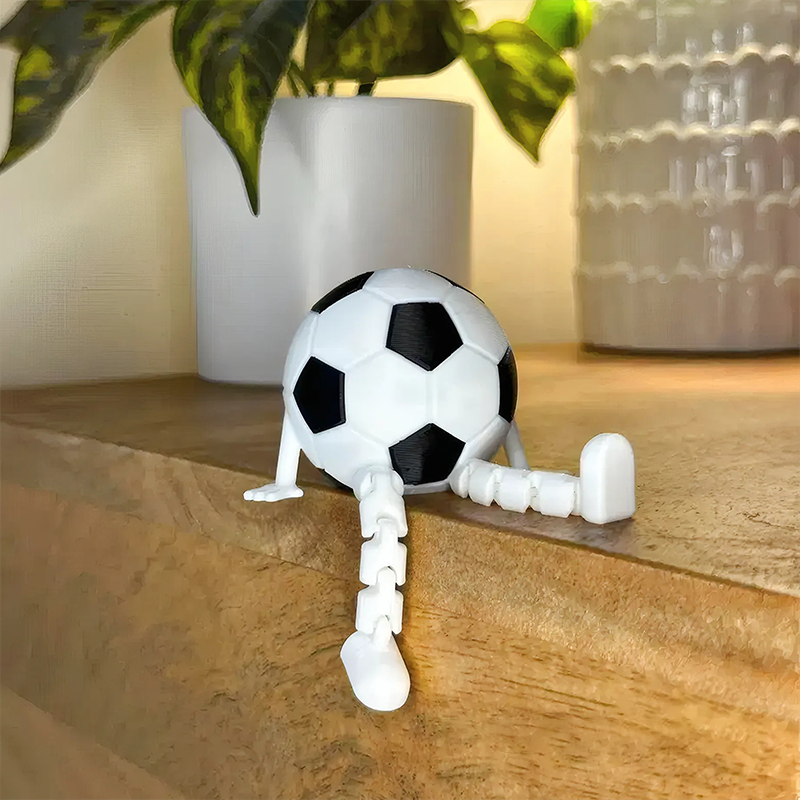 Personalized Soccer Ball Decor with Dangling Legs and Custom Name