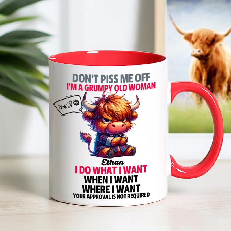 Personalised Don't Piss Me Off Coffee Cartoon Animal Mug with Name Birthday Gift 