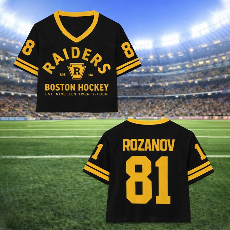 Personalized Women's Hockey Crop Jersey with Bold Team Logo and Custom Name & Number  