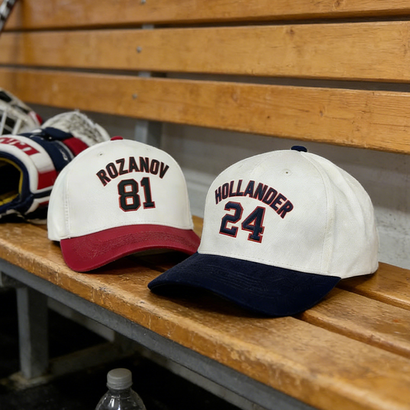 Personalized Embroidered Hockey Themed Cap with Custom Name and Number Movie Inspired Hat