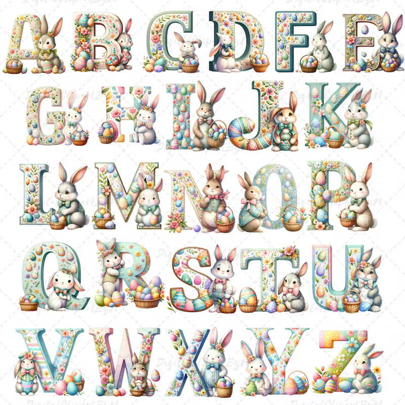 Personalized Cute Bunny Animal Easter Egg Pillow Egg Hunting Party Easter Gift for Boys Girls