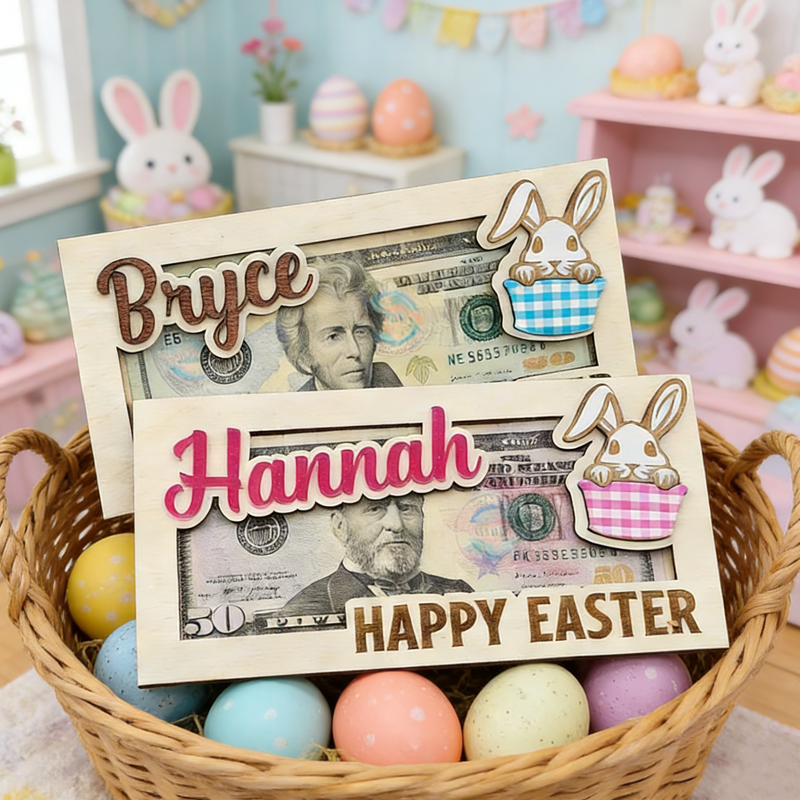 Personalized Easter Money Holder Easter Basket Stuffers Easter Gifts for Teens Easter Gifts for Adults Money Holder for Gift Easter Bunny Money Gift