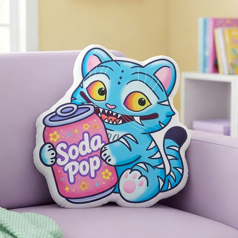 Personalized Cute Tiger Soda Pop Pillow Birthday Gift for Boys Girls Funs Gifts