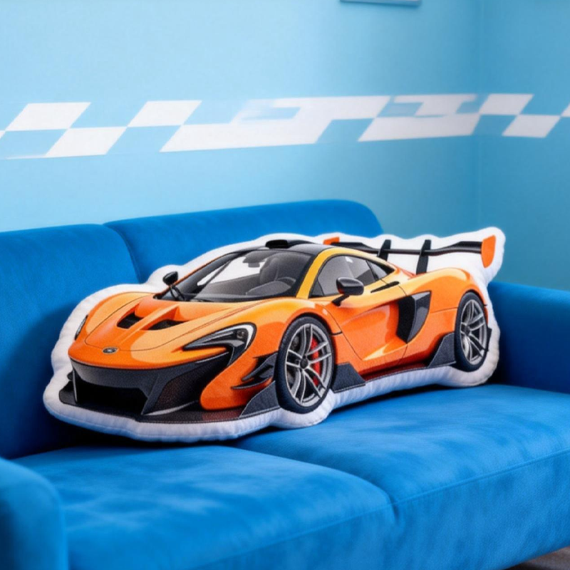Personalized Racing Pillow 3D Graphic Print Race Track Alphabet Cushion for Racers and Motorsport Fans