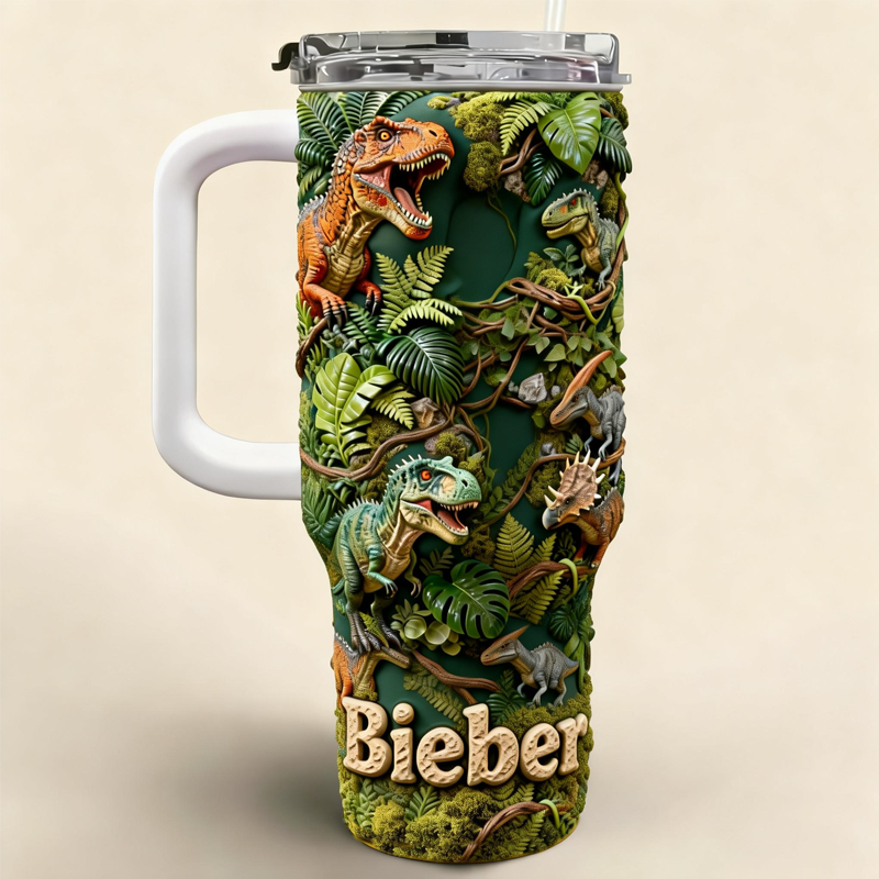 Personalized Dinosaur Tumbler with Custom Name Accents for a Unique and Cherished Gift Experience 40oz Tumbler