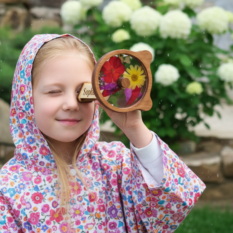 Personalized DIY Wooden Kaleidoscope for Kids Custom Name Creative Exploration  and Imaginative Fun