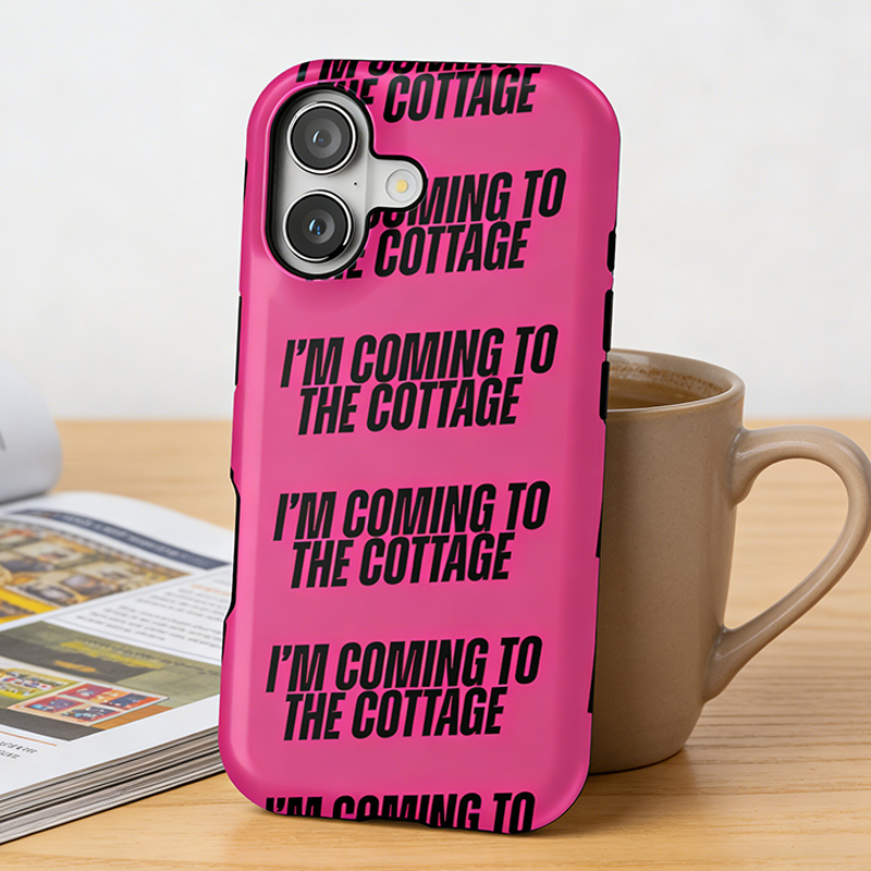 Personalized Hot Pink "I'm Coming To The Cottage" Phone Case for Hockey Fans Romance Gift