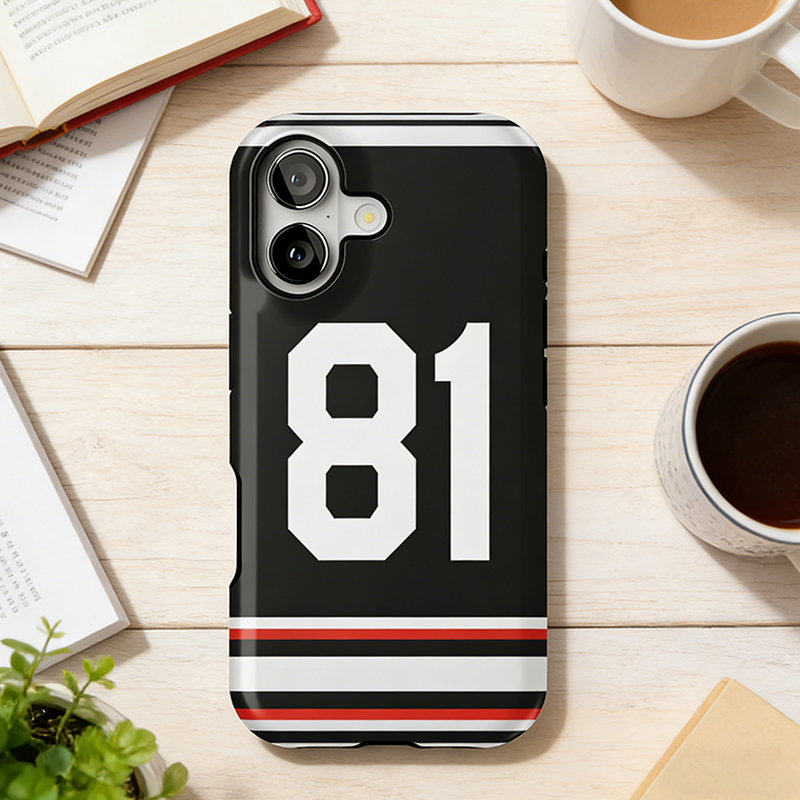 Personalized Ice Hockey Jersey #81 Phone Case Gift for Ice Hockey Enthusiasts and HR Fans
