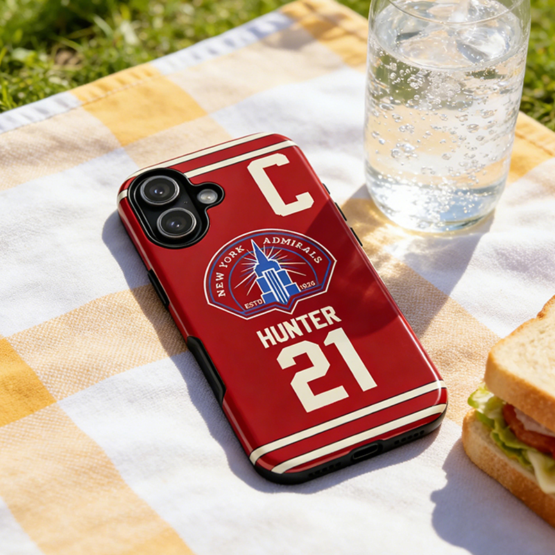 Personalized HR Theme New York Admirals Ice Hockey Phone Case for Ice Hockey Supporters & Enthusiasts