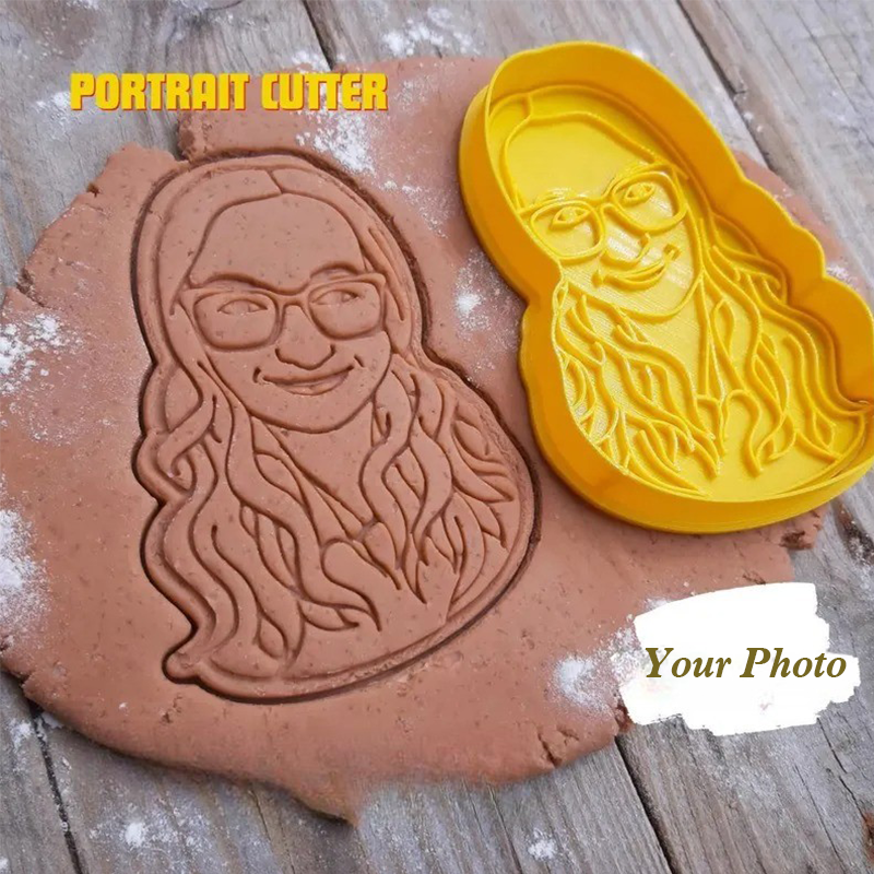 Personalized Portrait Cookie Cutter Personalized Face Stamp Made from Photo Christmas Gingerbread Baking Gift