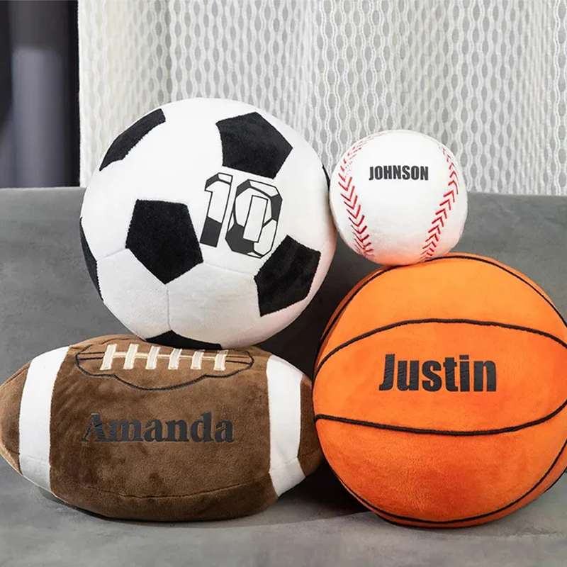 Personalized Plush Basketball Pillow with Custom Name for Sports Fans and Kids