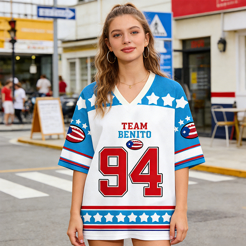 Personalized Puerto Rico Flag Football Jersey Custom Number and Name for Fans & Patriotic Puerto Ricans