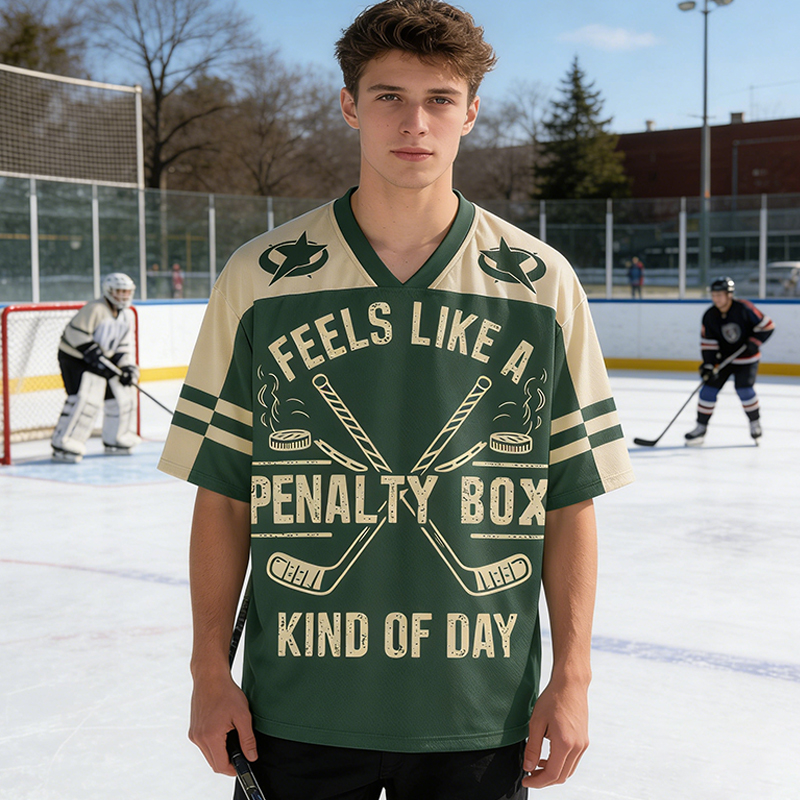 Personalized "Feels Like A Penalty Box" Hockey Mesh Jersey Custom Name and Number for Ice Hockey Fans