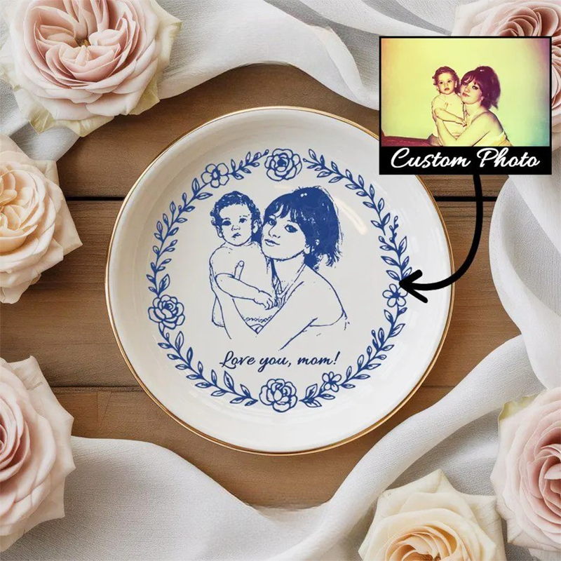 Personalized Photo Ring Dish Personalized Portrait Ceramic Pet Photo Gift Pet Lover Gift