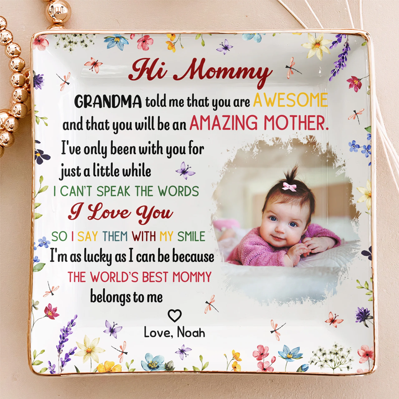 Personalized The Best Mommy Belongs To Me First Mom New Mom Gift Photo Jewelry Dish