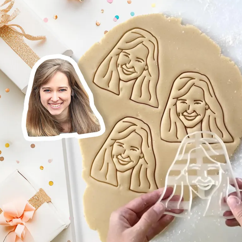 Personalized Portrait Cookie Cutter Custom Face Stamp Made from Photo Gingerbread Baking Gift Birthday Gift