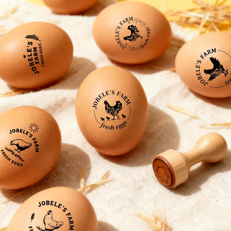 Personalized Egg Stamp Custom Chicken Egg Stamp for Farm Fresh Eggs Mini Rubber Stamp Cute Coop Gift for Homesteaders Easter Egg Stamp