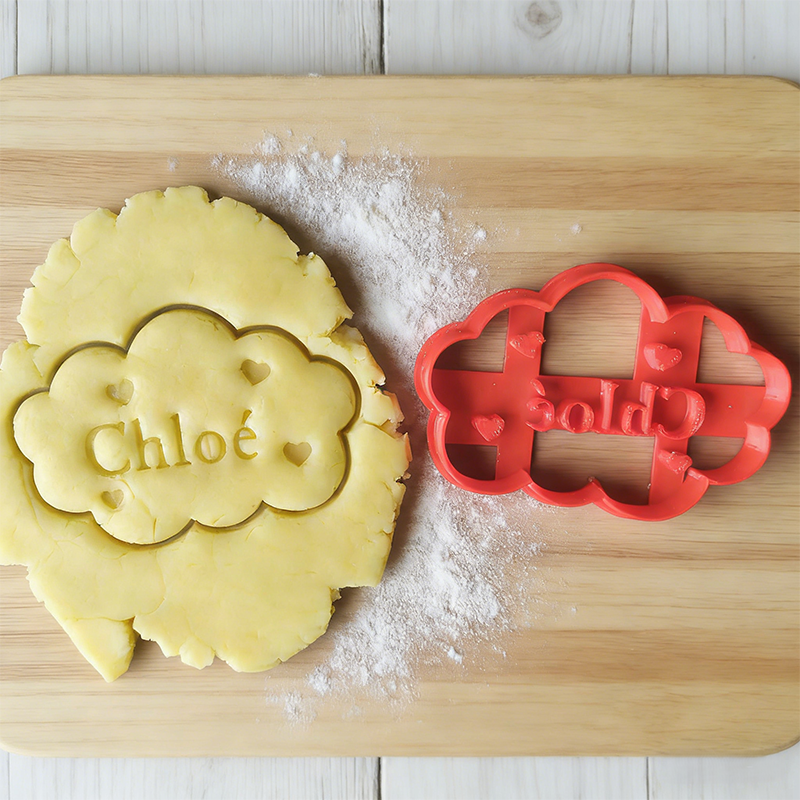 Personalized Name 3D Printed Cloud-Shaped Cookie Cutters Baking Gift Birthday Gift