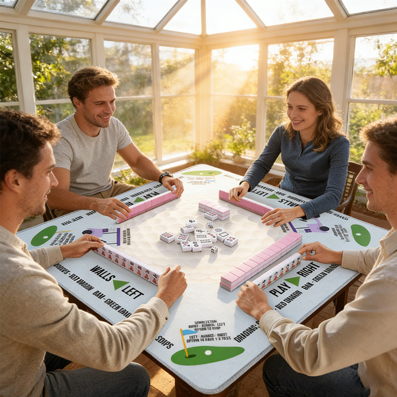 Personalized Golf Themed Mahjong Mat, Custom Golf Mahjongg Table Pad, Gift for Golf and Mah jong Lovers