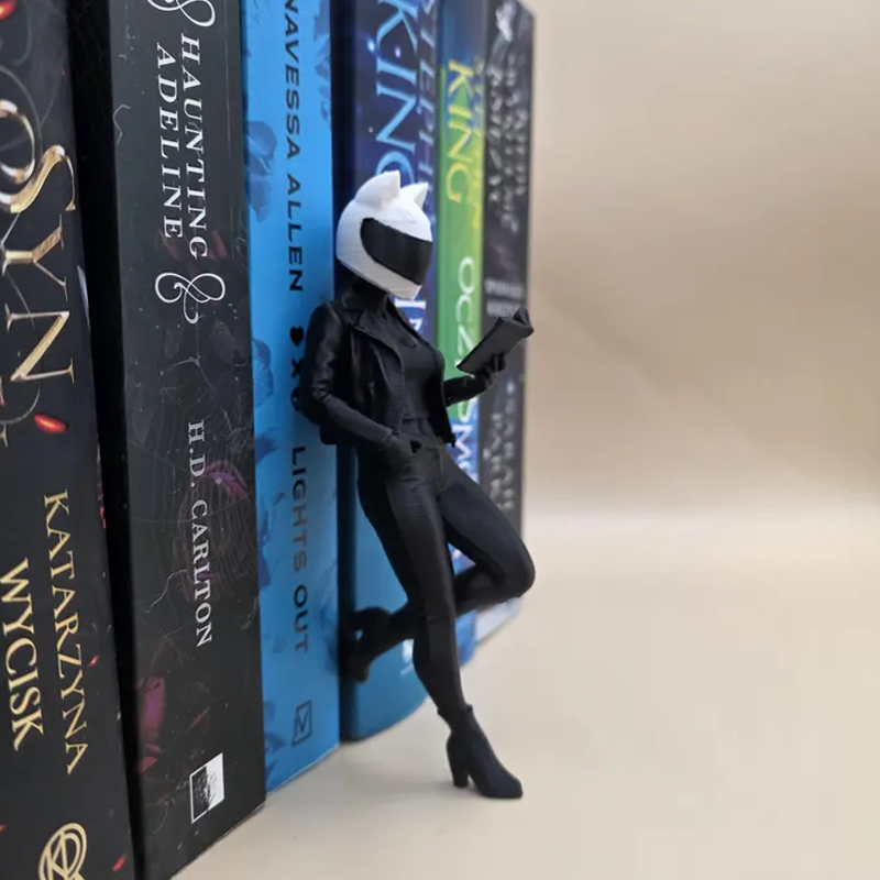 Reading Biker Girl Customizable Helmet Color Decoration for Bookshelf Book Lover Gifts