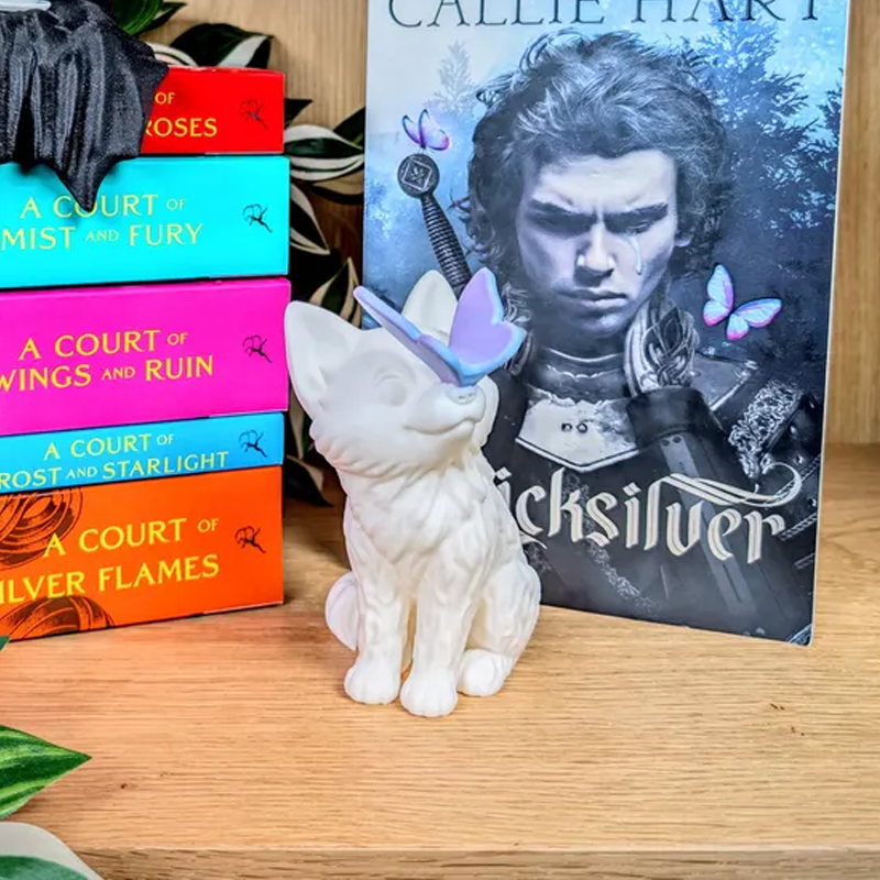 Quicksilver Fox Onyx Gifts for Her Kingfisher Booktok Bookish Decor Gift for Readers Book Lover Bookshelf Decor Book Nook Figure