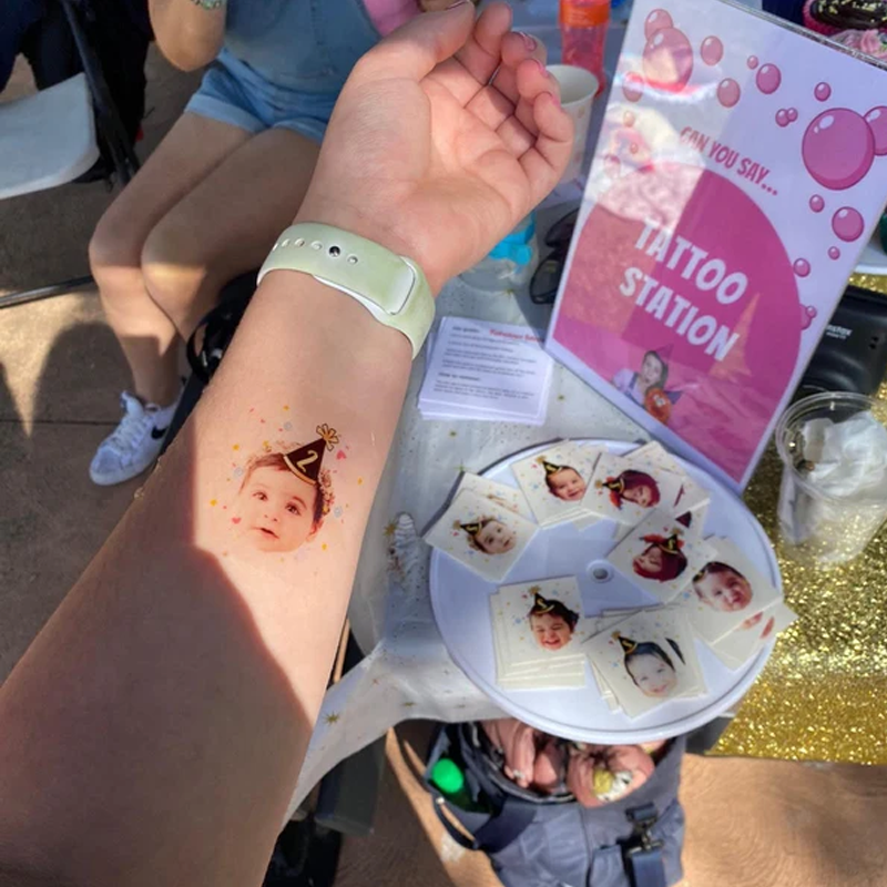 Personalized Birthday Party Waterproof Tattoos with the Face Favors Custom Birthday Face Tattoo Birthday Favors