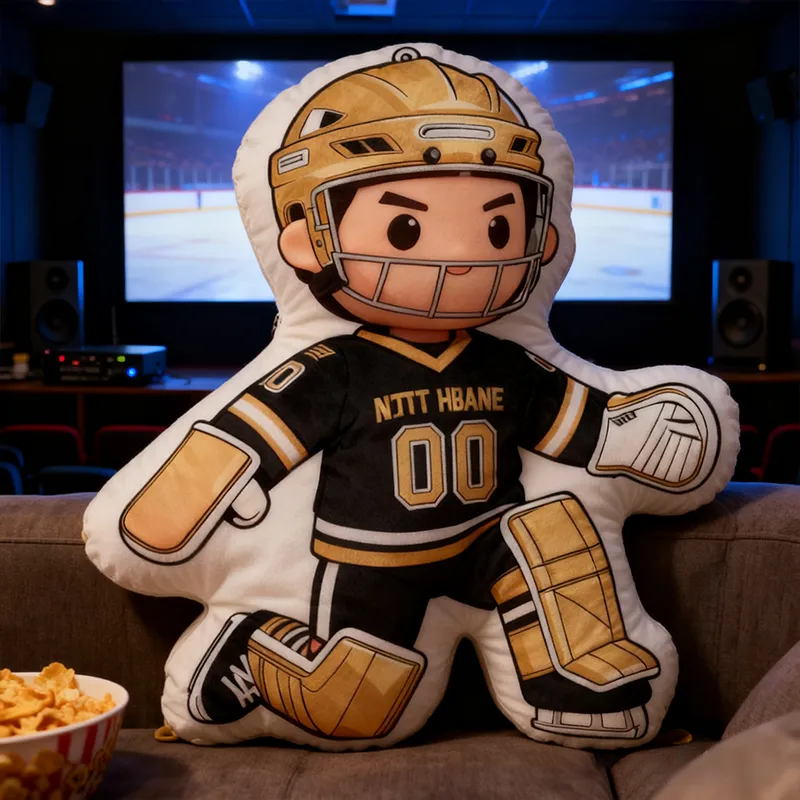 Personalized Ice Hockey Goalie Pillow with Custom Name and Number Perfect for Hockey Fans