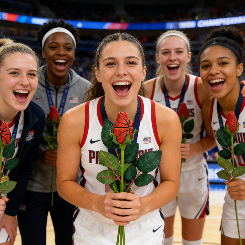 Personalized Basketball Rose Bouquet with Custom Text for Weddings ,Graduations, Team and Game Day Gifts 