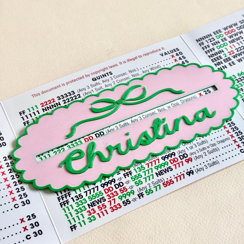 Personalized Mahjong Line Finder Coquette Personalized Mahjong Accessory Mahjong Gift Custom Line Reader Mahjong Lover Gift Mahjongg Tournament Gift