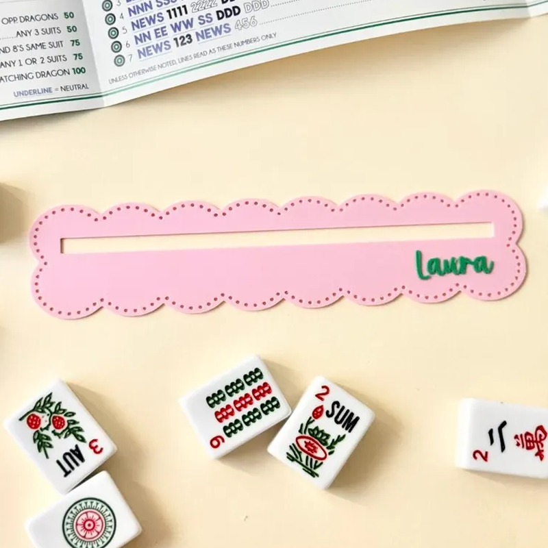 Personalized Mahjong Line Marker Scalloped Custom Mahjong Gift Mahjong Line Reader Custom Mahjong Line Finder Mah Jongg Lover Gift