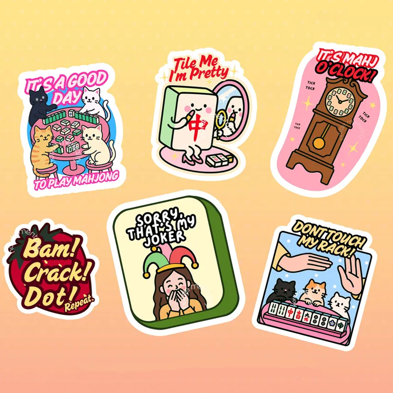 Mahjong Sticker Cute Mah Jongg Sticker Decal for Mahjongg Lovers Gift Bam Crack Dot Mahj Jokes Vinyl Laptop Decal Funny Mah-Jongg Accessory