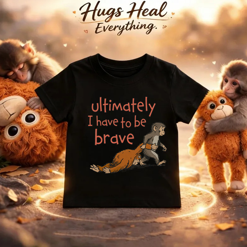 Ultimately I Have Tobe Brdve Soft Cotton Comfort Gift Outfit Punch Monkey Kid T-Shirt