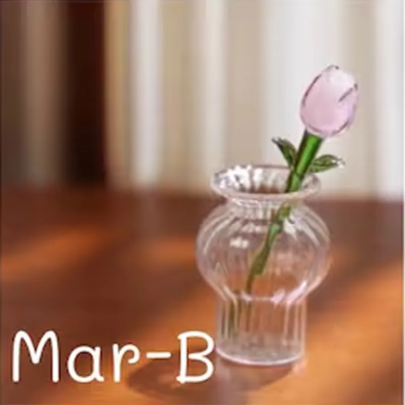 Handmade Glass Birth Month Flower Snowdrop Rose Larkspur Gift For Mom Family Birth flower Bouquet