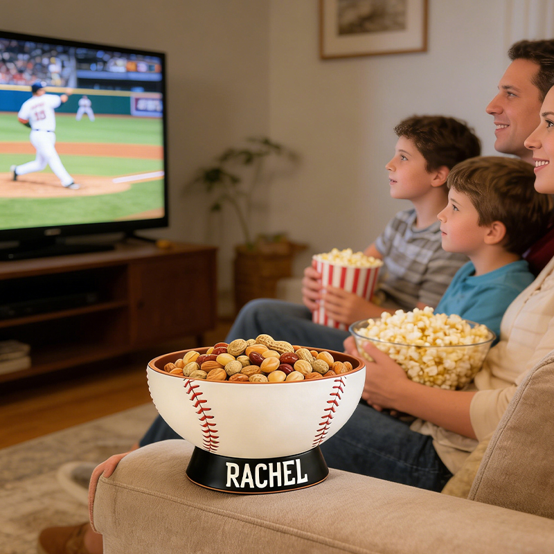 Personalized 3D Printed Baseball Snack Bowl Baseball Party Snack Bowl for Game Day Fans