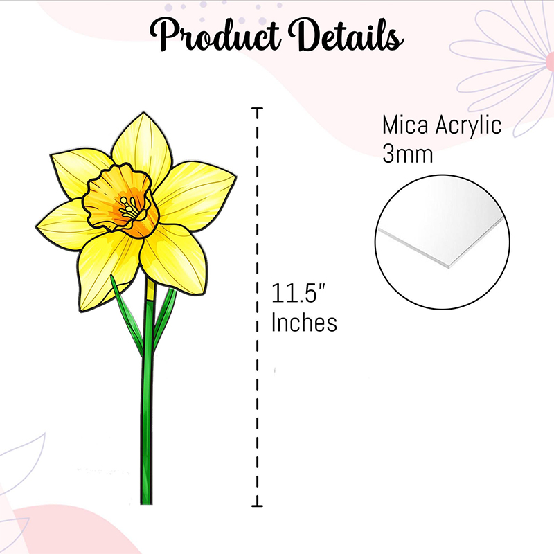 Personalized Acrylic Everlasting Birth Flower Mother’s Day Gift Birth Flower Gift Set for Mother-in-Law Floral Garden Decor Flower Plant