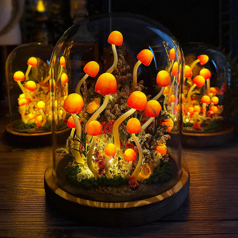 Personalized Enchanted Mushroom Forest Night Light Therapeutic Home Accent for Stress Relief for Meditation & Wellness Lovers