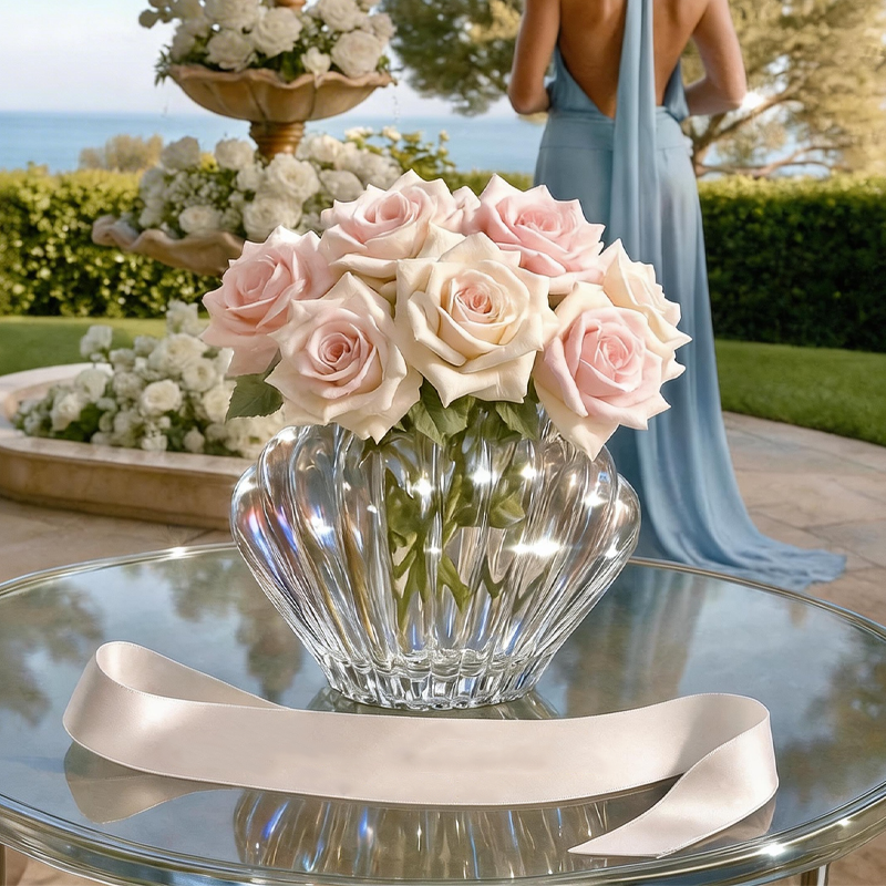 Butterfly Seashell Vase Glass Clear Vase Spring Decor for Home Birthday Gift Housewarming Gift Mother's Day Gifts