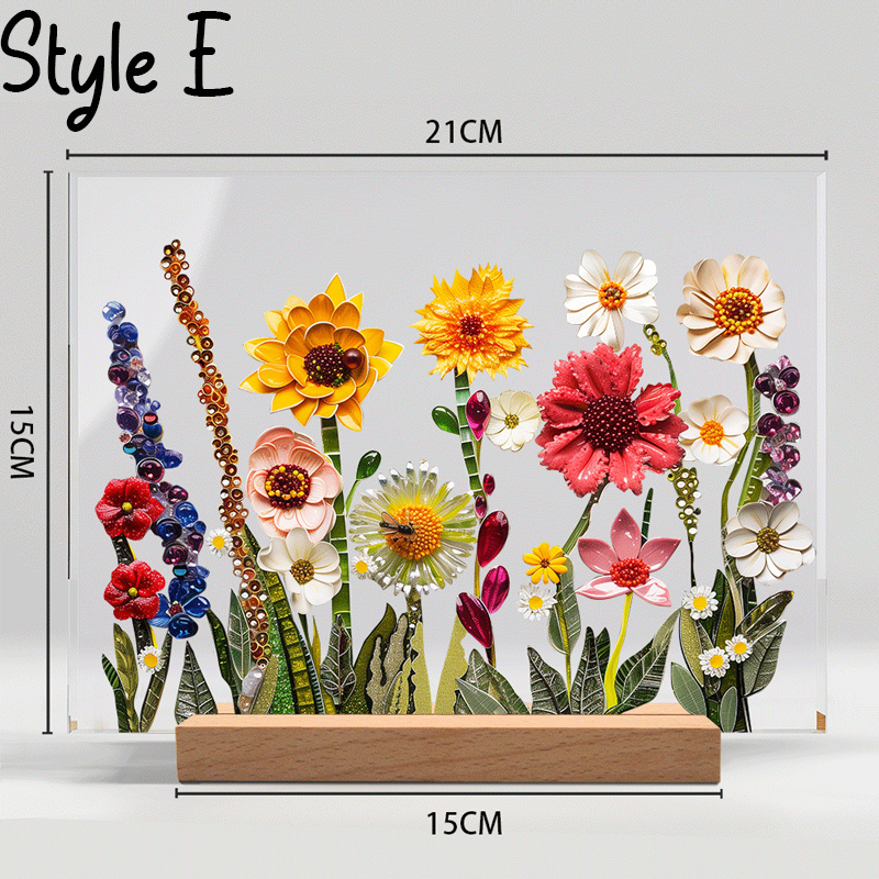 Botanical Flower Suncatcher Gift Pressed Flower Frame Style Stained Glass Window Hanging Handmade Sun Catcher Window Decor for Home