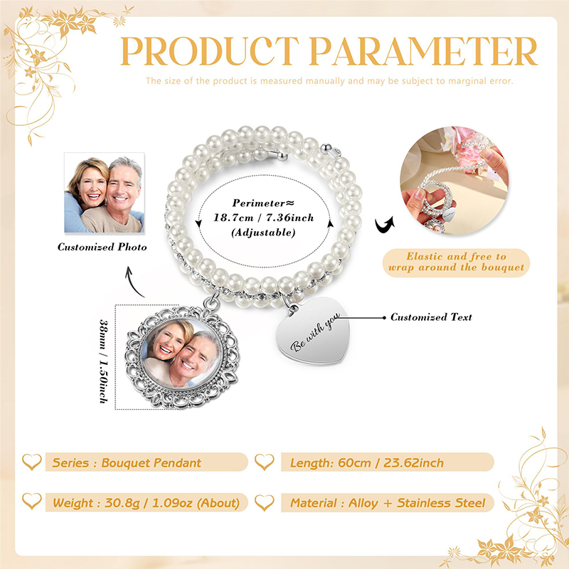 Personalized Bridal Wedding Bouquet Charm Wedding Bouquet Charm Wedding Memorial Gift Bridal Shower Gift Wrapping Around Bouquet Charm