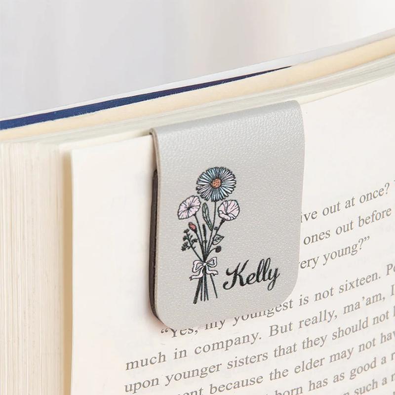 Personalized Birth Flower Magnetic Bookmark Custom Name Page Marker for Book Lovers