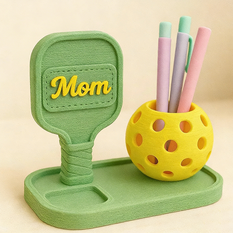 Personalized 3D Printed Pickleball Pen Holder Desk Organizer Cute Pickleball Gift for Women Coaches & Coworkers