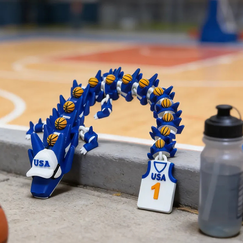Personalized 3D Printed Basketball Dragon Toy with Custom Jersey for Basketball Loving Kids