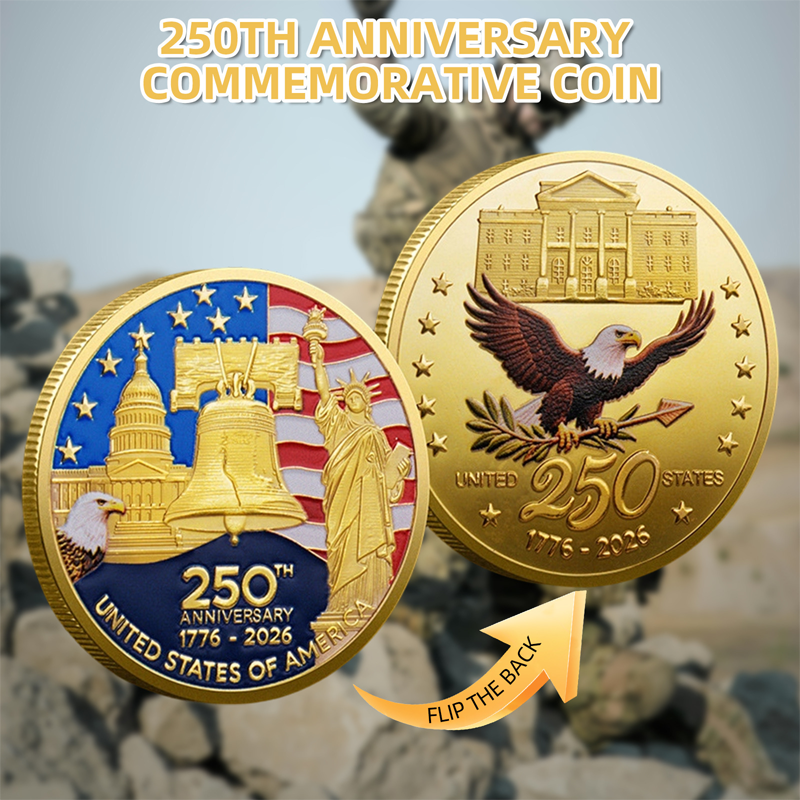Commemorative Keepsake Coin America 250th Anniversary Gifts for Women Men Strong Roots Bright Future