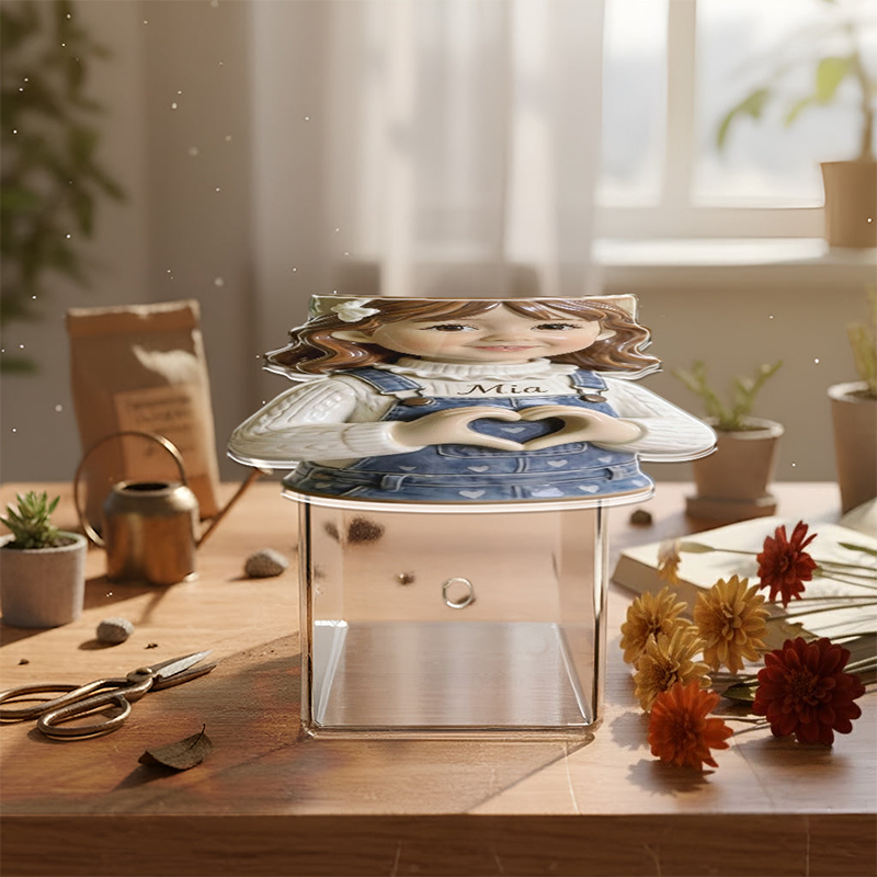 Personalized Kid Photo Acrylic Pot Custom Name Birthday Gift for Kids Unique Gift for Child