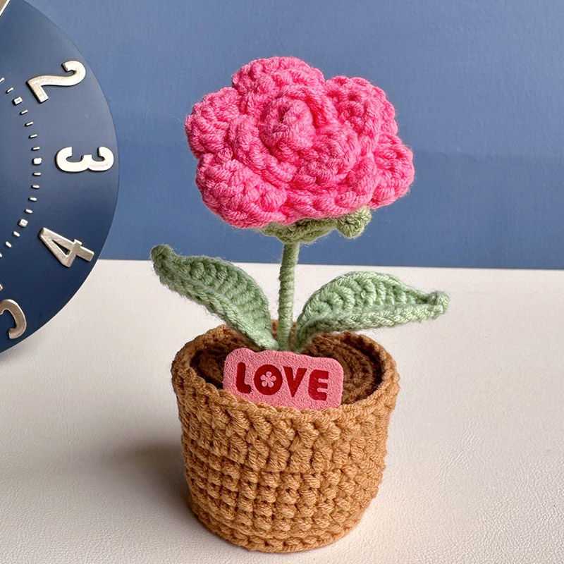Mothers Day Gift Handmade Knitted Flower Pot Crochet Butterfly Orchid Plant Gift for Mom Grandma Mother's Day Gifts