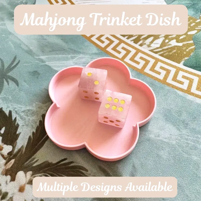 3D Printed Mahjong Trinket Dish Game Night Dice Tray Accessory Gifts for Mahjong Enthusiasts
