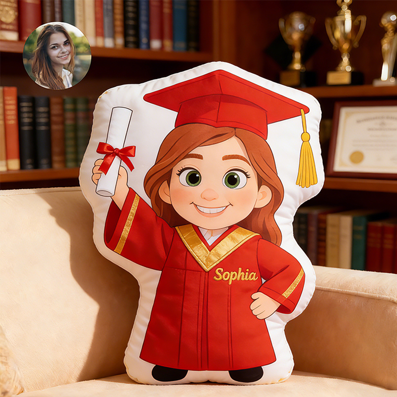 Personalized Graduation Pillow with Custom Face and Name Unique Graduation Present