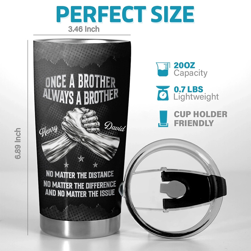 Personalized Brothers Stronger Than Time Tumbler Birthday Gifts For Brother